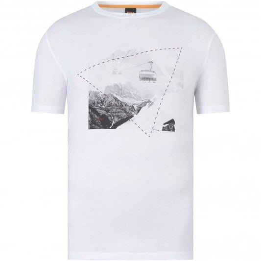 BOSS COTTON-JERSEY REGULAR-FIT T-SHIRT WITH LOGO PRINT