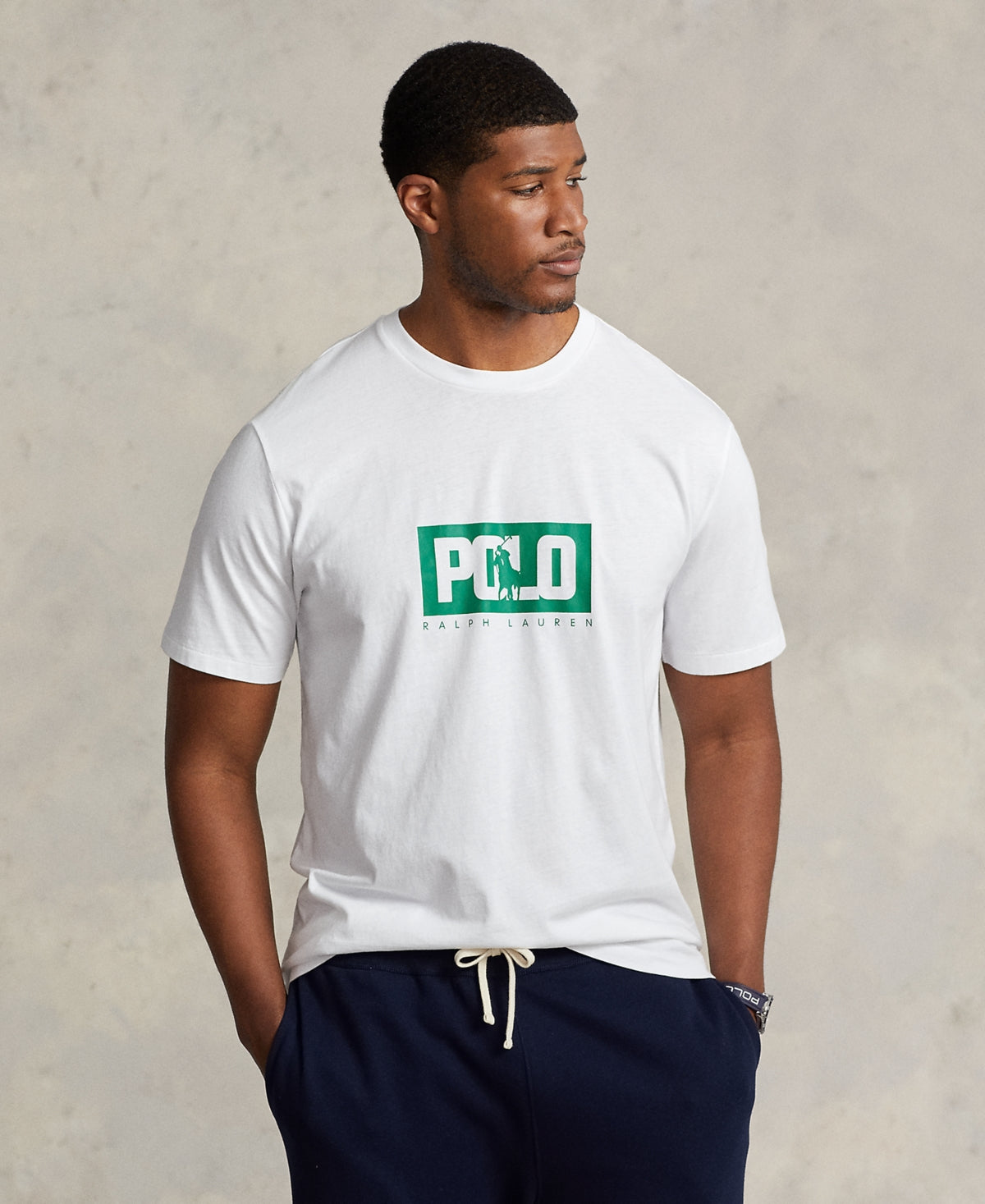 Polo Ralph Lauren large box player back print t-shirt in navy