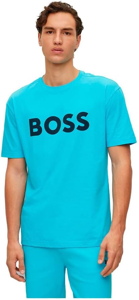 BOSS COTTON-JERSEY REGULAR-FIT T-SHIRT WITH LOGO PRINT