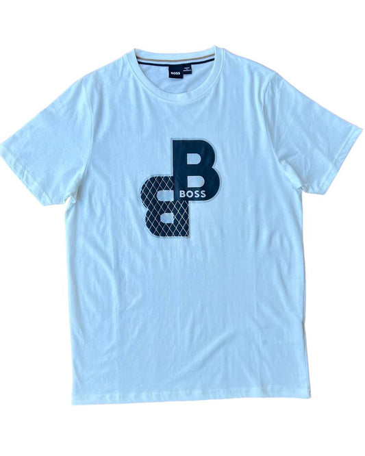 BOSS COTTON-JERSEY REGULAR-FIT T-SHIRT WITH LOGO PRINT