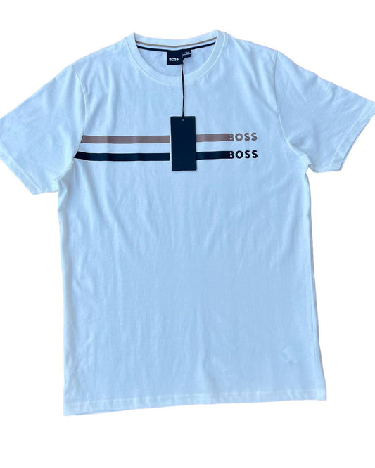 BOSS COTTON-JERSEY REGULAR-FIT T-SHIRT WITH LOGO PRINT