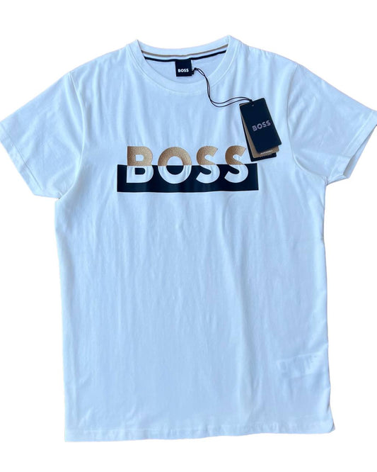 BOSS COTTON-JERSEY REGULAR-FIT T-SHIRT WITH LOGO PRINT