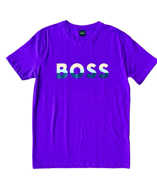 BOSS COTTON-JERSEY REGULAR-FIT T-SHIRT WITH LOGO PRINT