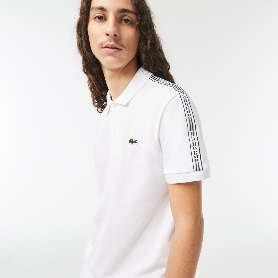 Regular Fit Logo Stripe Stretch Cotton Polo Shirt