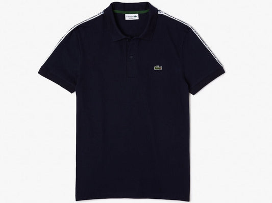 Regular Fit Logo Stripe Stretch Cotton Polo Shirt