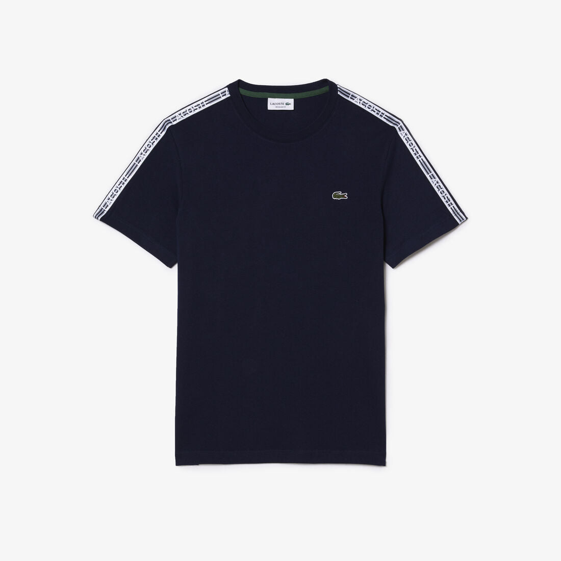 Men's Lacoste Regular Fit Logo Stripe T-shirt( NAVY )