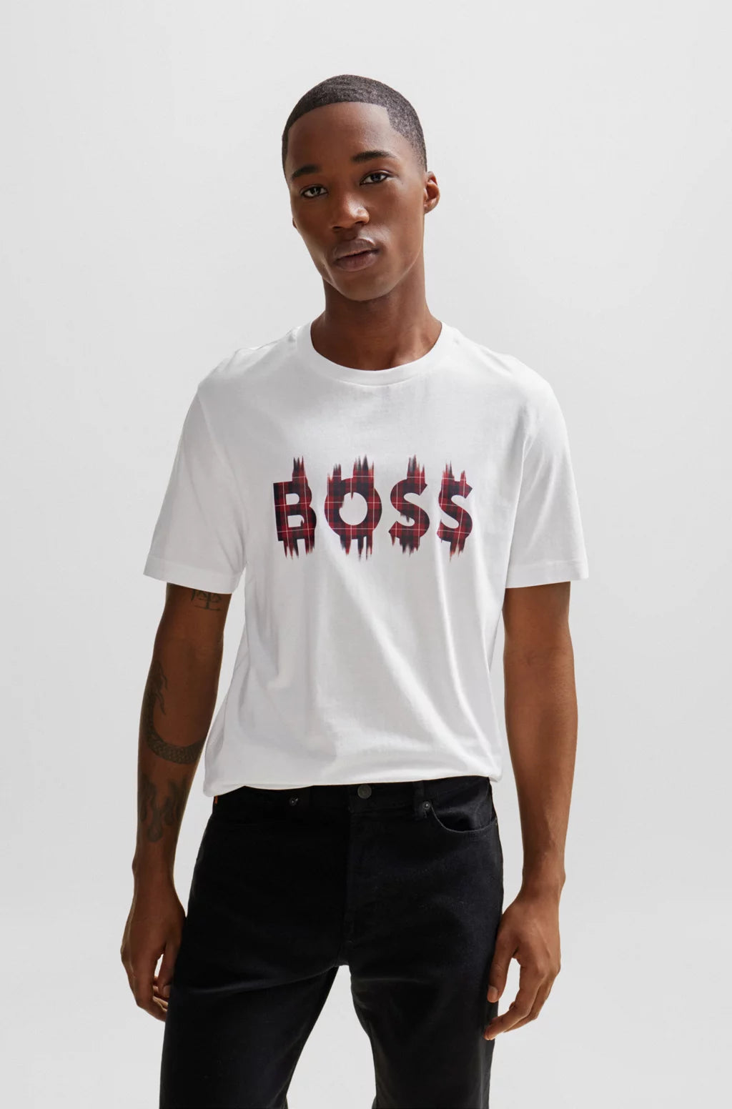 BOSS COTTON-JERSEY REGULAR-FIT T-SHIRT WITH LOGO PRINT