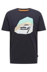 BOSS COTTON-JERSEY REGULAR-FIT T-SHIRT WITH LOGO PRINT